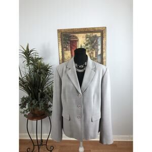 John Meyer Of Norwich Women Plus 18 Jacket 3 Buttons Front Office Siren Preppy